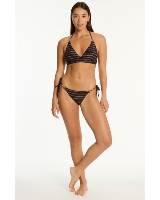 Sea Level Black Riptide Longline Halter Bikini Top