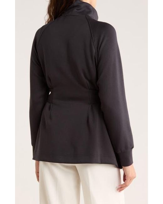 Tahari Black Raglan Sleeve Tie Belt Jacket