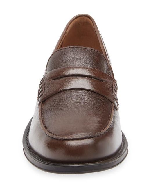 Steve Madden Mens Draggo Brown Shoes (NWT) Steve Madden Draggo Brown and White Leather Penny Loafers  main image 3