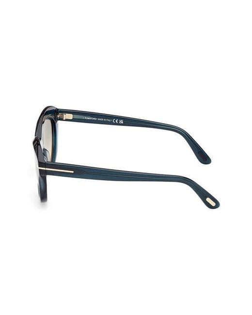 Tom Ford Blue 55Mm Gradient Oval Sunglasses