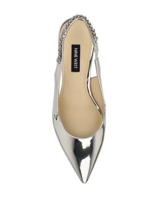Nine West White Annae Slingback Pointed Toe Pump