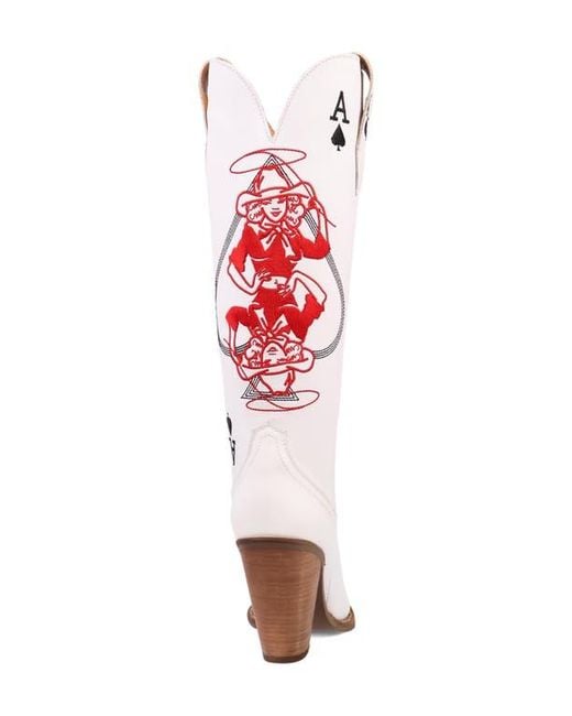Dingo White Molly Leather Harness Boot