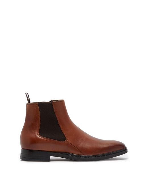 Karl Lagerfeld Leather Side Zip Chelsea Boot in Cognac (Brown) for Men ...