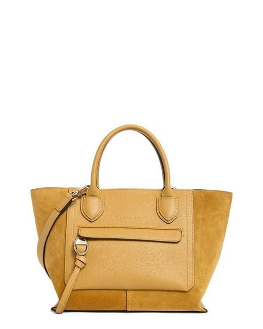 Longchamp Metallic Mailbox Medium Leather Tote