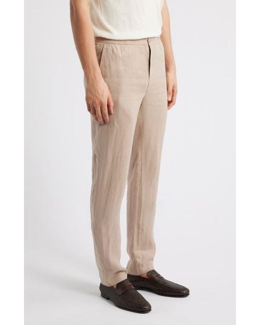 Bugatchi Natural Tristan Drawstring Linen Pants for men