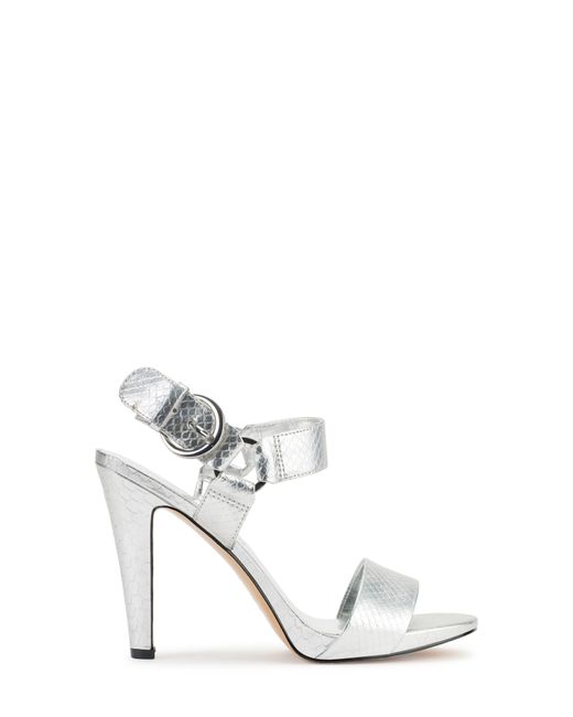 Karl Lagerfeld White Cieone Croc Embossed Sandal