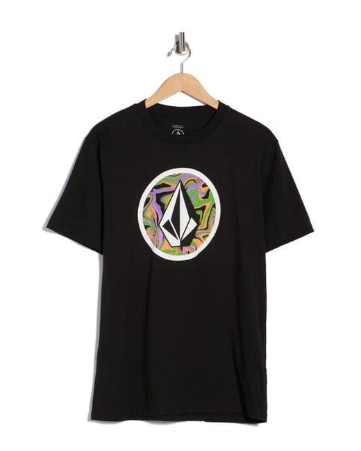 Volcom Black Crisp Stone Fill Graphic T-Shirt for men