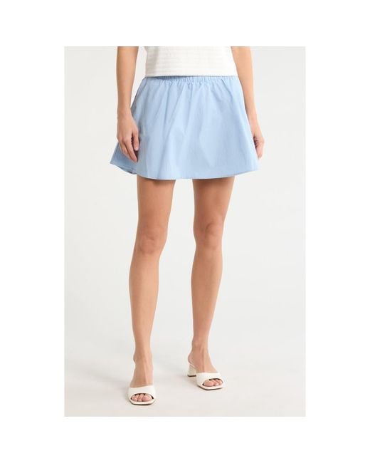 Current/Elliott Blue Solid A-Line Skort