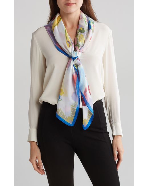 Vince Camuto White Butterfly Botan Square Scarf