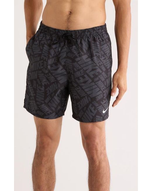 Nike Black Seven-Inch Volley Swim Trunks for men