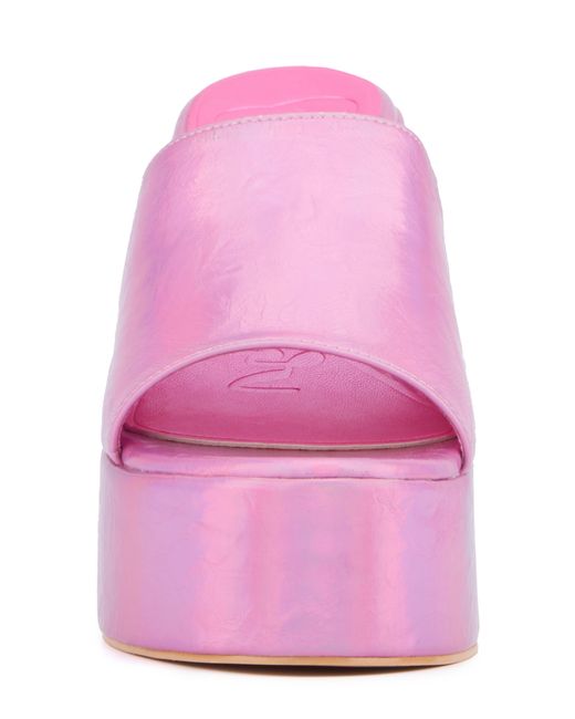Olivia Miller Pink Crush Platform Slide Sandal