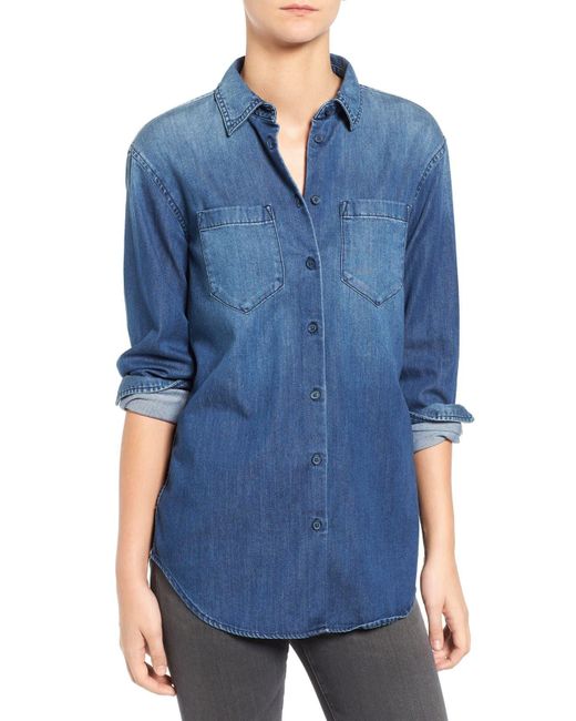 AG Jeans Blue Hartley Chambray Shirt
