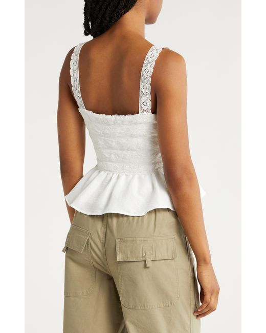 Lulus White Lovely Afternoon Peplum Top
