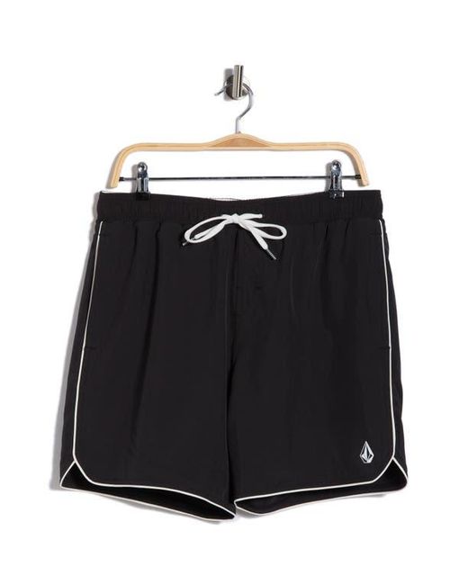 Volcom Black Piping Swim Trunks for men