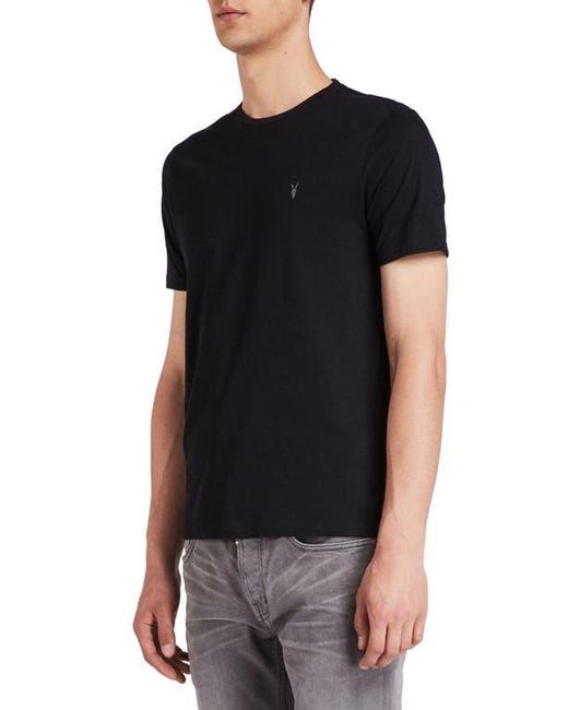 AllSaints Black Brace Tonic Slim Fit Cotton T-shirt for men