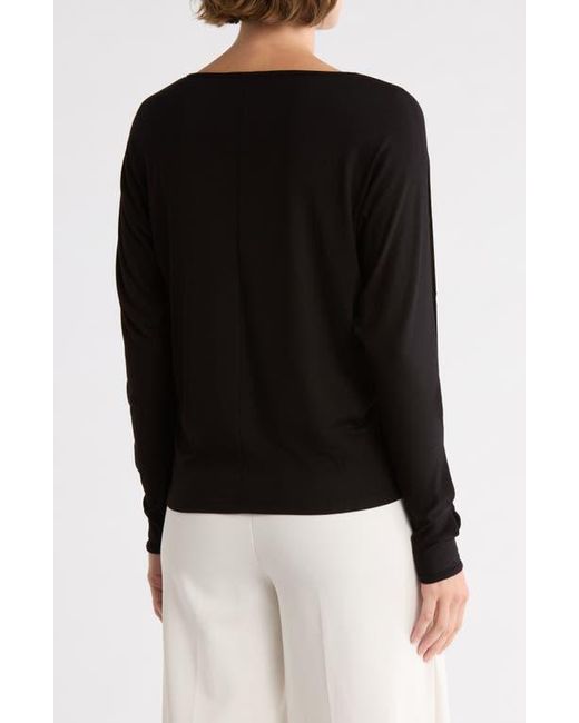 Tahari Black Cutout Dolman Sleeve Top