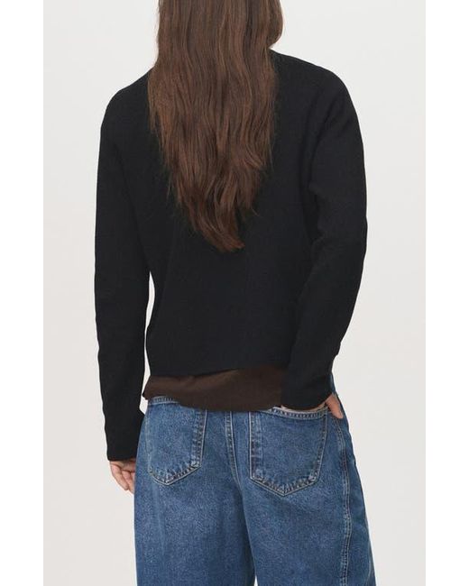 Mango Black Funnel Neck Sweater