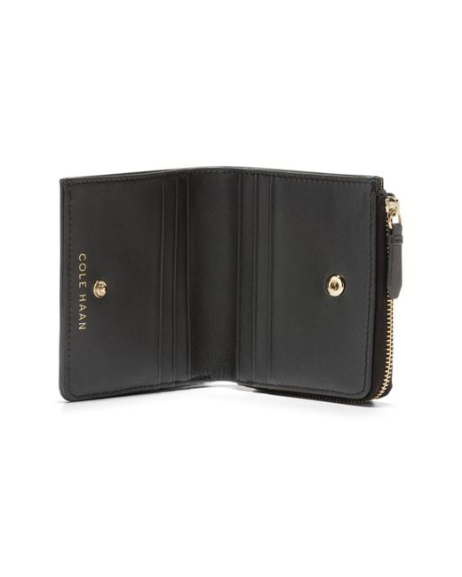 Cole Haan Black Vartan Bifold Leather Wallet