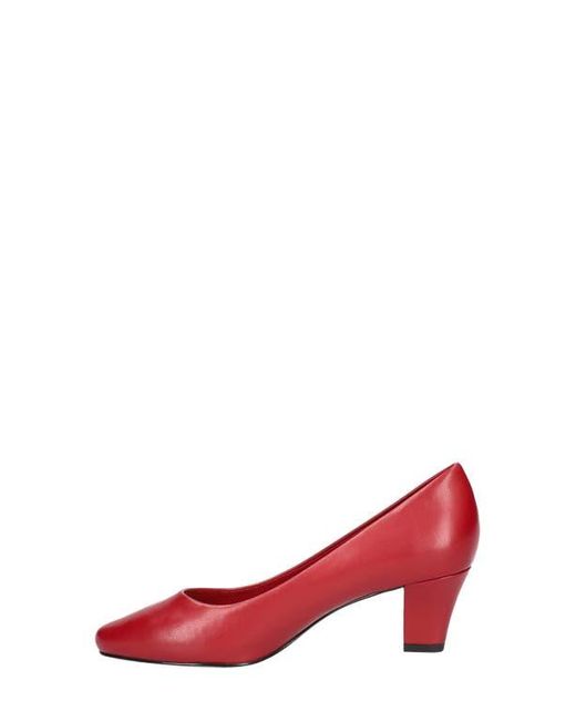 Easy Street Red Ballari Round Toe Pump