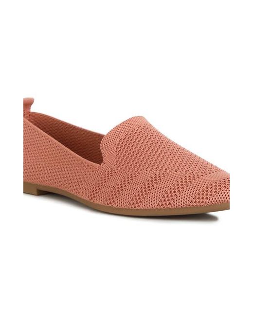 LONDON RAG Pink Akili Textured Knit Pointed Toe Flat