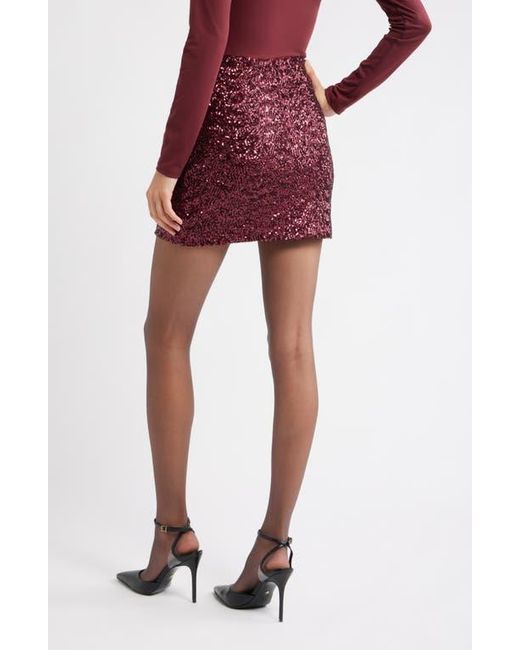 Open Edit Red Sequin Miniskirt