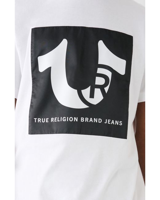 True Religion White Register Logo Cotton Graphic T-shirt for men