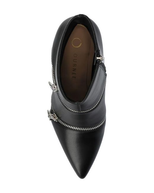 Journee Collection Black Catoa Zip Boot