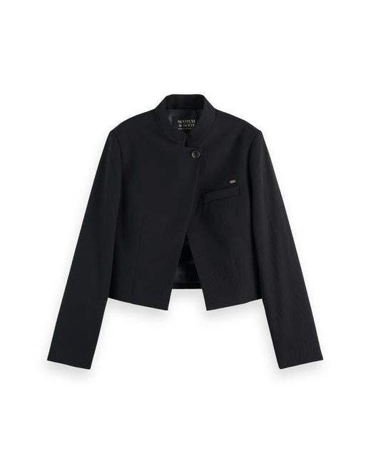 Scotch & Soda Black Tailored Crop Jacket