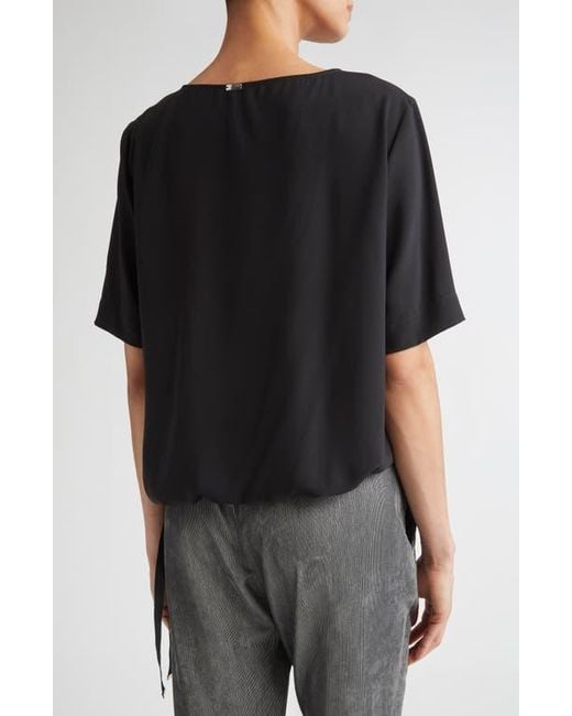 Herno Black Drawstring Hem T-Shirt