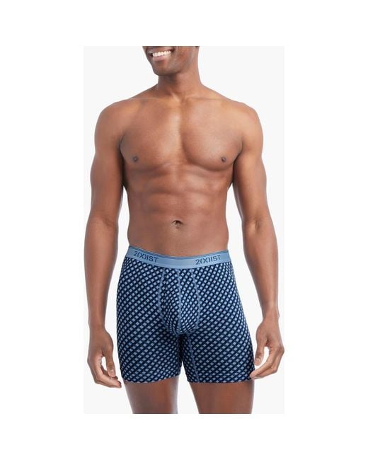 2xist Blue Assorted 4-Pack Stretch Cotton Briefs for men
