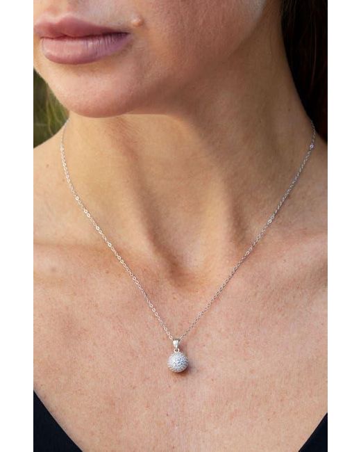 SAVVY CIE JEWELS White Pavé Cubic Zirconia Pendant Necklace