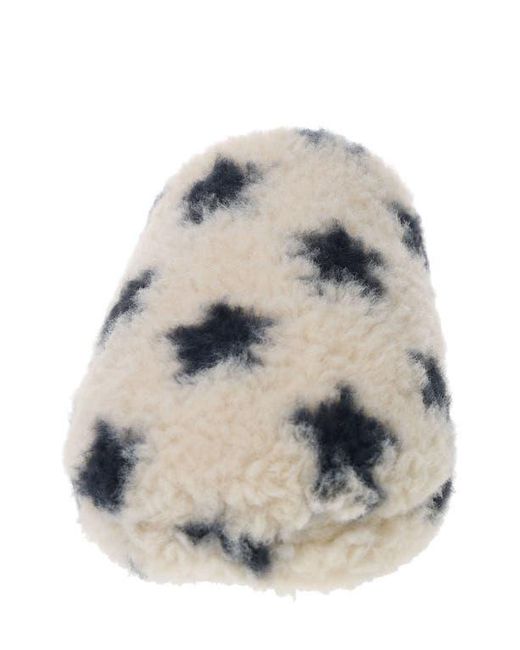 Rachel Roy Gray Star Print Faux Fur Slipper