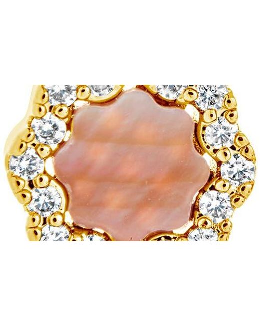 Sterling Forever Metallic Bezel Frame Cubic Zirconia Rose Petal Stud Earrings