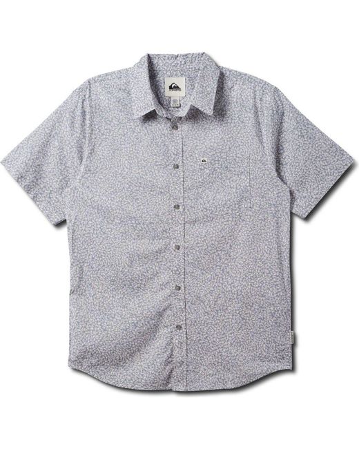 Quiksilver Gray Ritz Short Sleeve Button-Up Shirt for men
