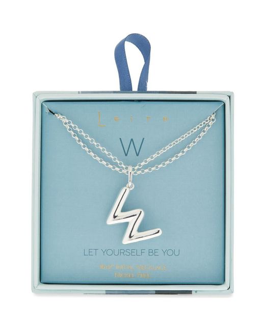 Leith Blue Lowercase Initial Bubble Pendant Necklace