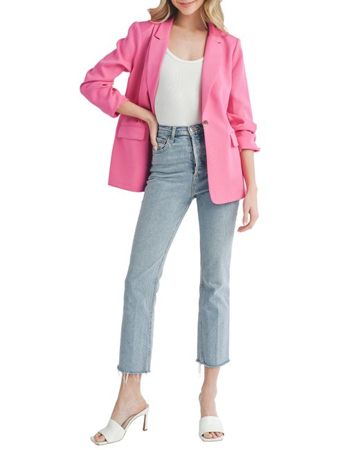 Lush Pink Single Button Blazer