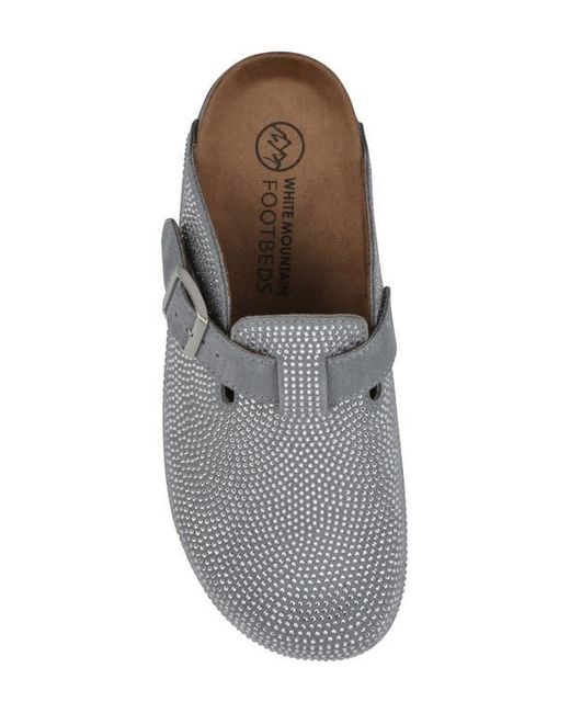 White Mountain Gray Bellamy Crystal Embellished Clog