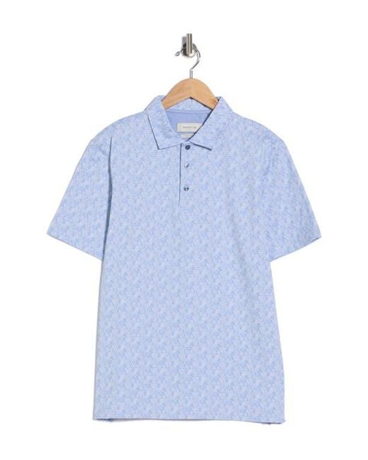 Bugatchi Blue Ooohcotton Printed Polo for men