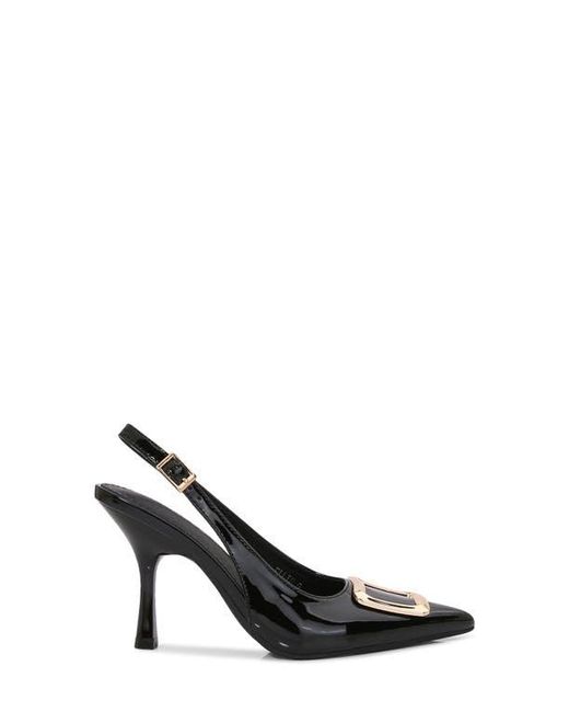 BERNESS Black Buckle Slingback Stiletto Pump