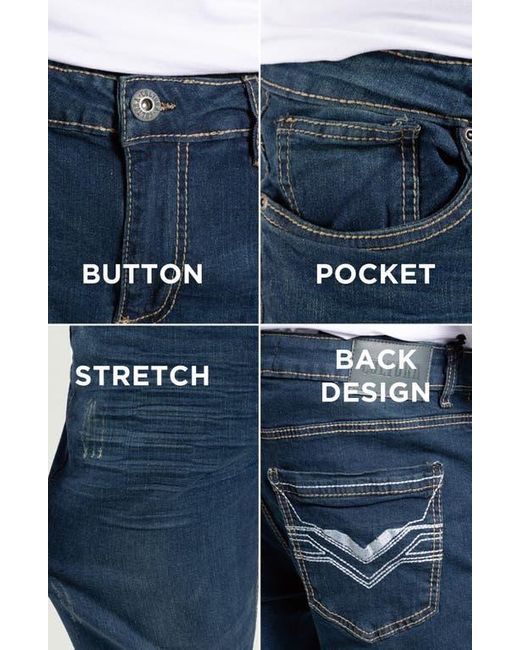 Xray Jeans Blue Saddle Stitch Modern Fit Denim Jeans for men