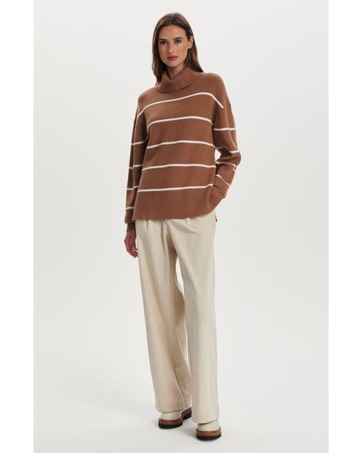 Varley Brown Hamish Split Turtleneck Sweater