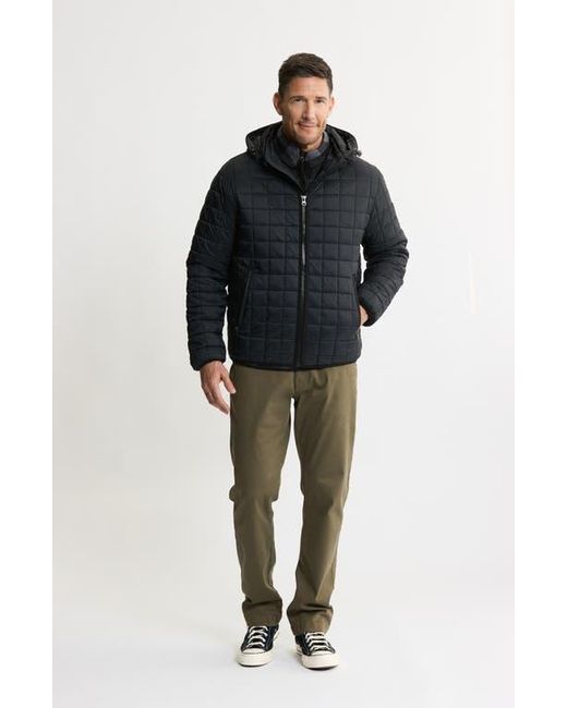 Jachs New York Black Hooded Quilted Puffer Jacket for men