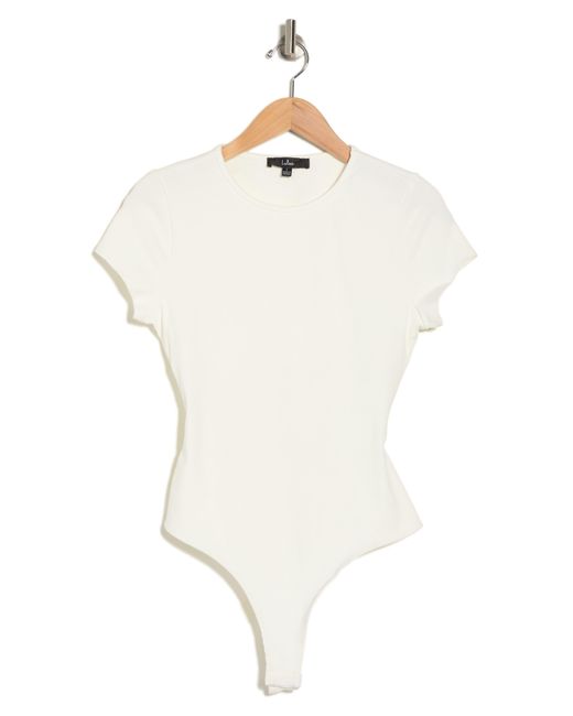 Lulus White Alluring Confidence Back Cutout Rib Bodysuit