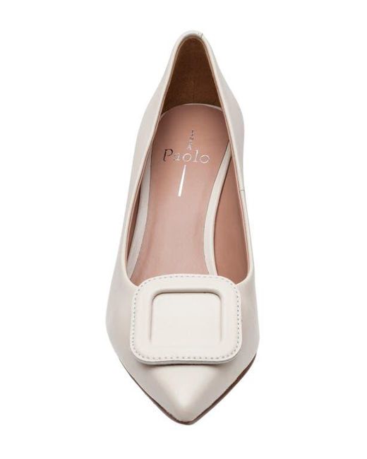 Linea Paolo White Pieri Pointed Toe Pump