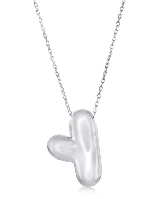 Simona White Bubble Initial Pendant Necklace
