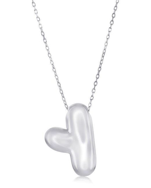Simona White Bubble Initial Pendant Necklace