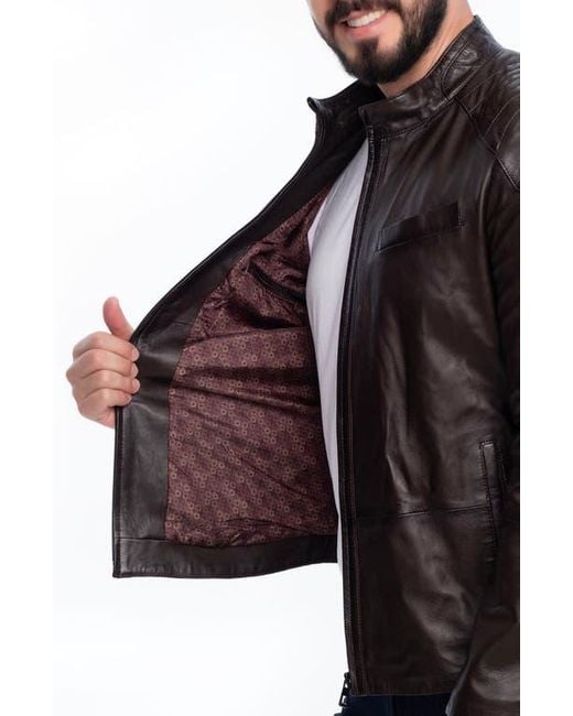 VELLAPAIS Black Lanier Leather Jacket for men