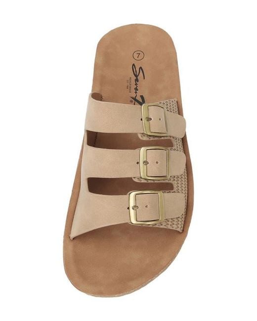 Seven7 Brown Triple Strap Sandal