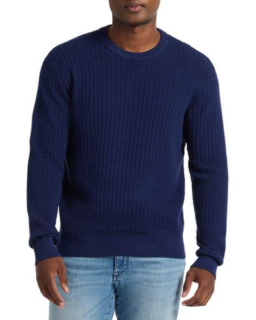 Robert Graham Blue Dobbs Waffle Knit Sweater for men