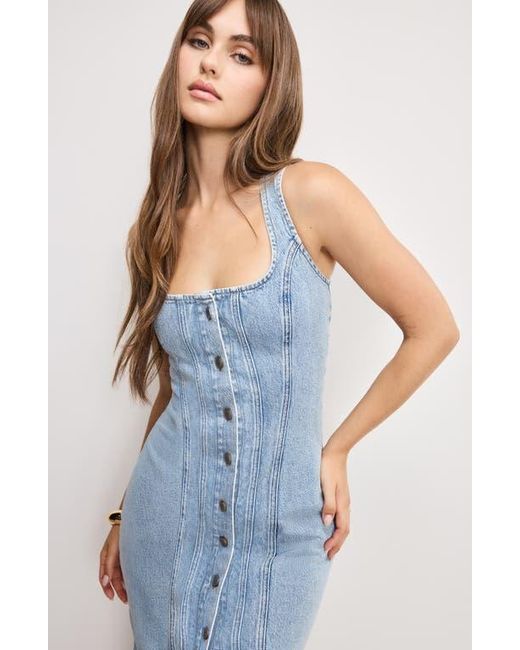 good american denim midi dress Good American Denim Column Midi Dress